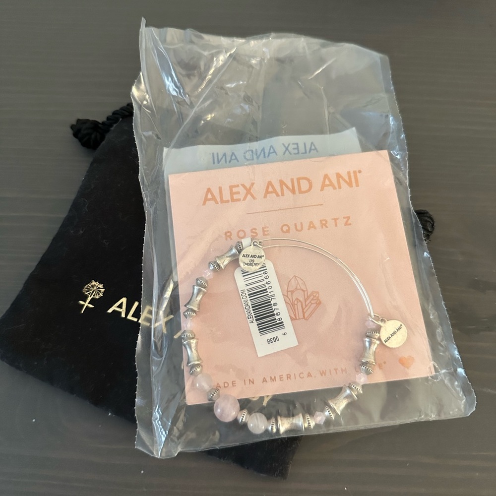 NWT Alex and Ani Rose Quartz Bracelet